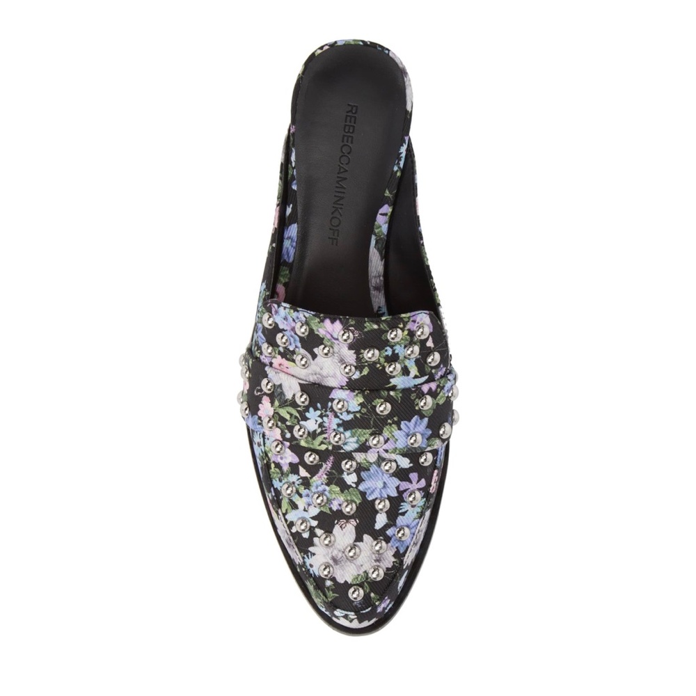 REBECCA MINKOFF MILENA STUDDED SILK LOAFER MULE - Picture 5 of 13